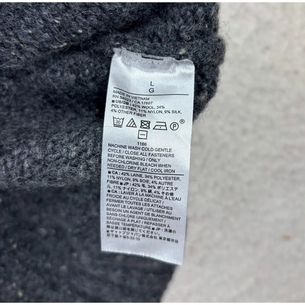Banana Republic Mens Sweater Wool Silk Blend 1/4 Button Mock Neck Size Large - Picture 5 of 6